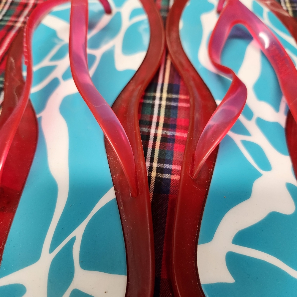 kate spade flip-flops with clear bag